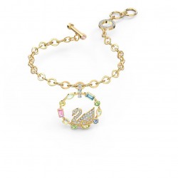 5559304 Swarovski Rainbow Swan Gold Bracelet Jewelry