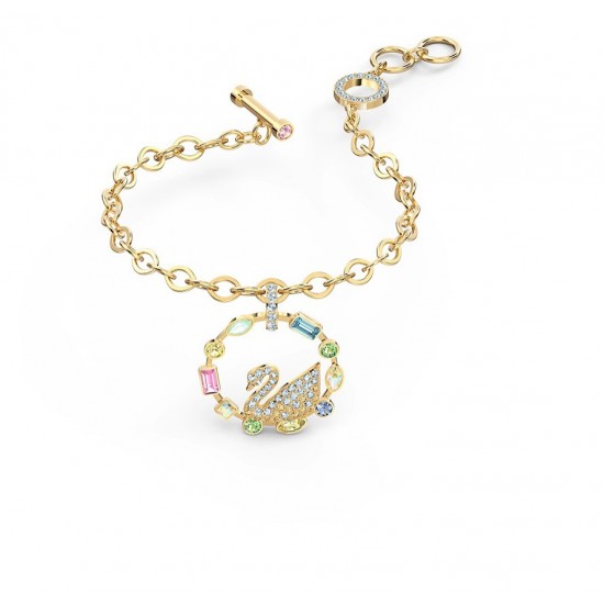 5559304 Swarovski Rainbow Swan Gold Bracelet Jewelry