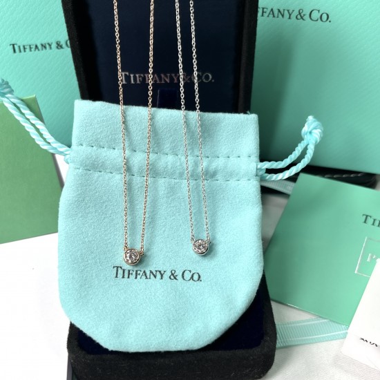 Tiffany & Co. Gold Round Diamond Necklace For Women Jewellery