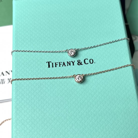 Tiffany & Co. Gold Round Diamond Necklace For Women Jewellery