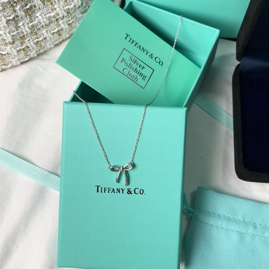 Tiffany & Co. Silver Bowknot Necklace For Women Jewellery