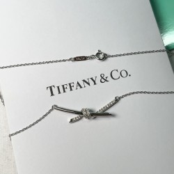 Tiffany & Co. Silver Diamond Knotted Necklace For Women Jewellery 