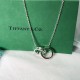 Tiffany & Co.Silver Double Ring 1837 Roman Numeral Round Necklace For Women Pendant Jewellery