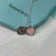 Tiffany & Co.Silverpink Double Heart Necklace For Women Pendant Jewellery