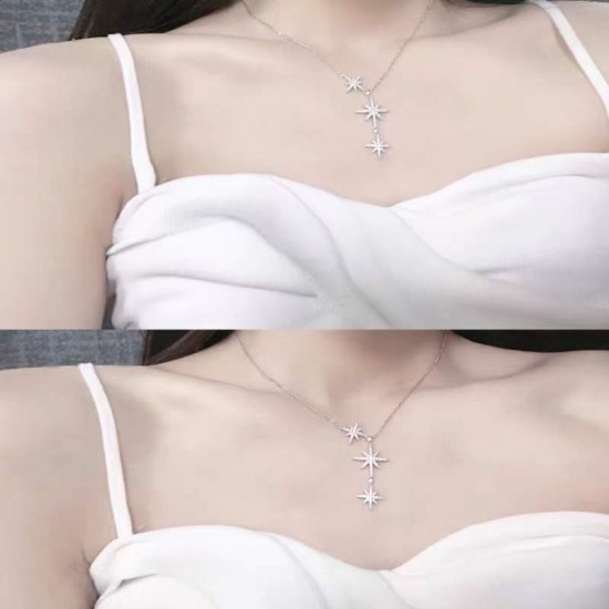 APM Monaco 925 Silver Collarbone Chain Women Jewellery