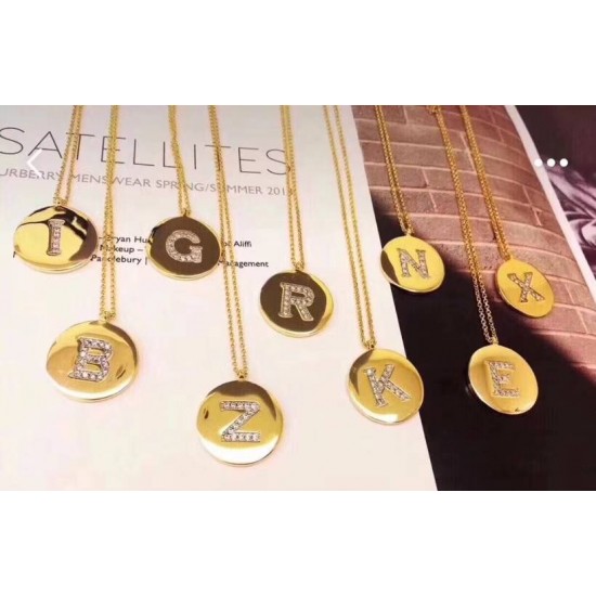 APM Monaco Gold Alphabet Necklace For Women And Men Jewellery