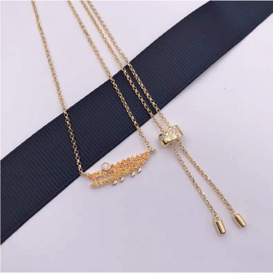 APM Monaco Gold Crocodile Necklace Women Jewellery