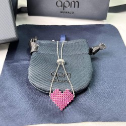 APM Monaco Heart-Shaped Red Diamond Bracelet Women Jewellery 