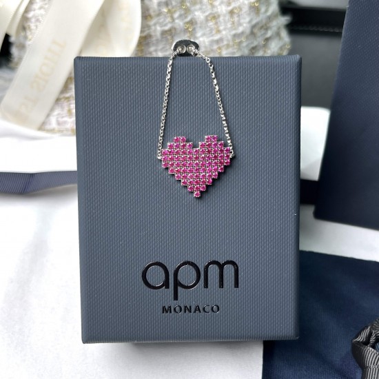 APM Monaco Heart-Shaped Red Diamond Bracelet Women Jewellery