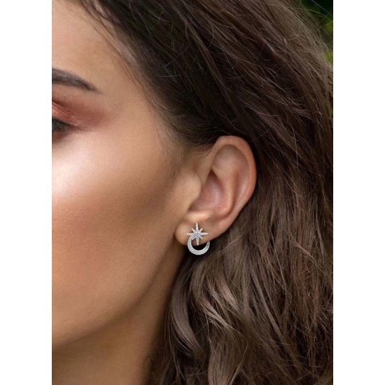 APM Monaco Meteorites De Noel Silver Women Ear Stud Jewllery