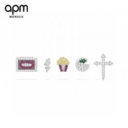 APM Monaco Silver Ear Stud For Women 5 kinds Of Suit Jewellery 