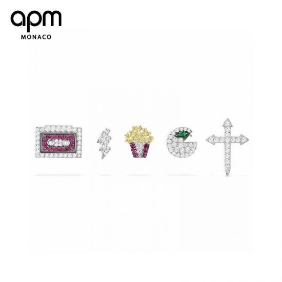 APM Monaco Silver Ear Stud For Women 5 kinds Of Suit Jewellery