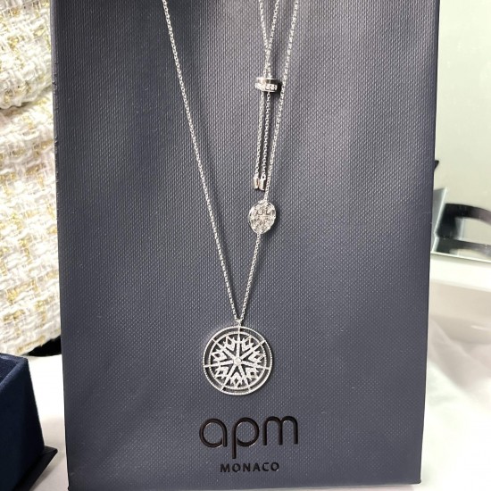 APM Monaco Snow Disc Necklace Women Jewellery