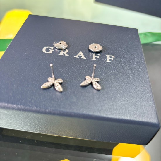 Graff Silver Silver Diamond Earrings Jewelry