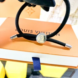 LV Space Black Silver Adjustable Bracelet Jewelry