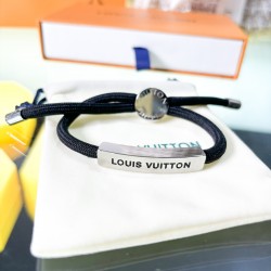 LV Space Black Silver Adjustable Bracelet Jewelry