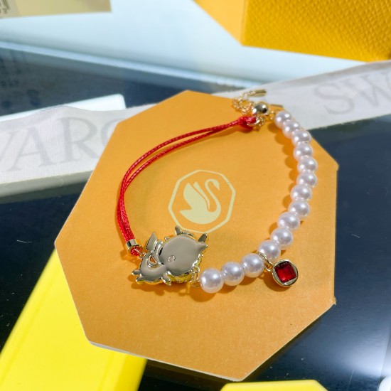 5675839 Swarovski Chinese Zodiac Gold Red Bracelet Jewelry