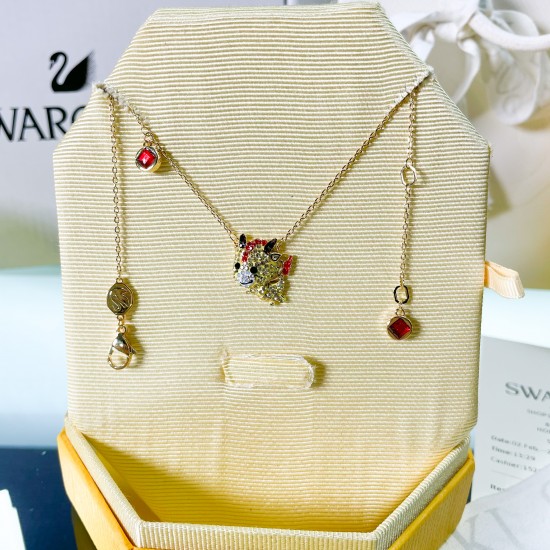 5676540 Swarovski Chinese Zodiac Gold Red Necklace Jewelry