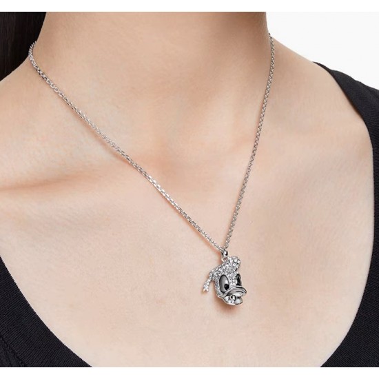 5668775 Swarovski Donald Duck Silver Black Necklace Jewelry