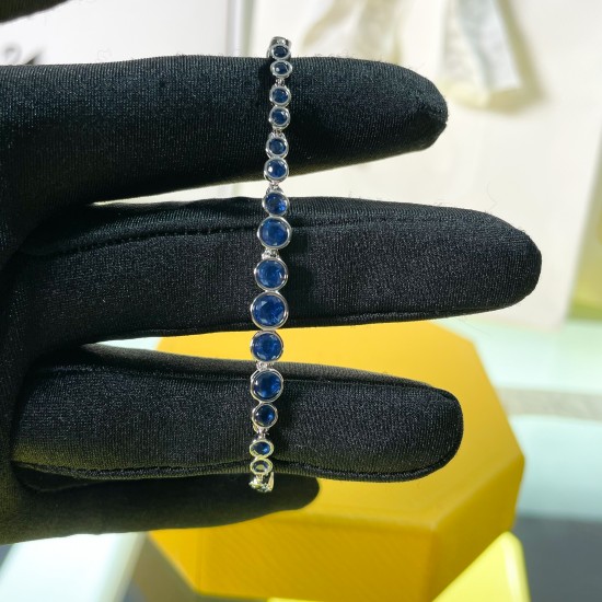 5663394 Swarovski Emily Silver Blue Bracelet Bangle Jewelry