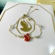 5683933 Swarovski Iconic Swan Gold Red Necklace Jewelry