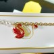 5677792 Swarovski Iconic Swan Red Gold Bracelet Jewelry