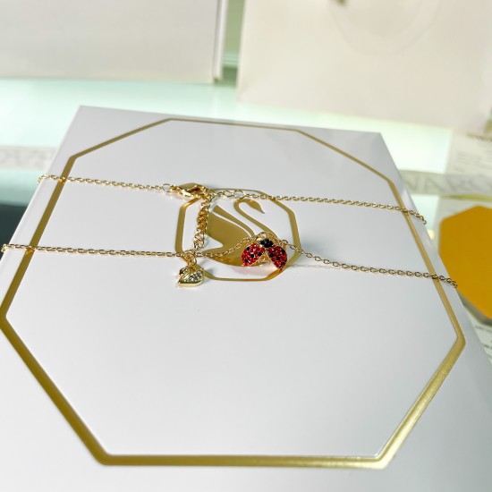 5666225 Swarovski Idyllia Gold Red Necklace Pendant Jewelry