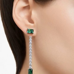 5665786 Swarovski Matrix Green Silver Drop Earring Jewelry