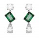 5665878 Swarovski Mesmera Silver Green Drop Earrings Jewelry