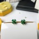 Swarovski Ldyllia Green Four-Leaf Clover Stud Earrings For Women Jewelry 5666236